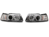 Raxiom 99-04 Ford Mustang Dual LED Halo Projector Headlights- Chrome Housing (Clear Lens) - 49114