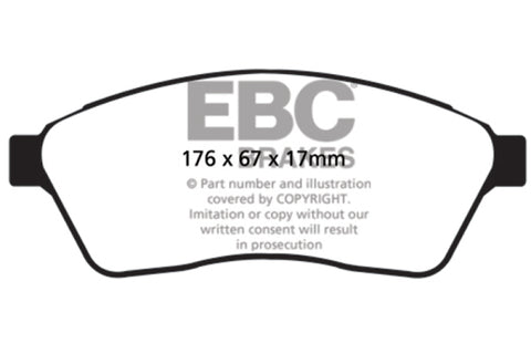 EBC 10-11 Cadillac SRX 2.8 Turbo Greenstuff Front Brake Pads - DP21859