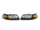 Raxiom 99-04 Mustang Axial Series OEM Style Replacement Headlights- Black Housing (Clear Lens) - 413419