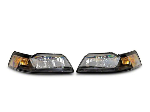 Raxiom 99-04 Mustang Axial Series OEM Style Replacement Headlights- Black Housing (Clear Lens) - 413419