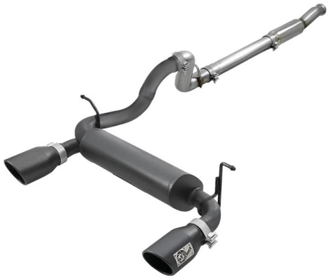 aFe Rebel Series 409 Stainless Steel Cat-Back Exhaust 18-21 Jeep Wrangler JL 2.0L (t) - Black Tip - 49-48096-B