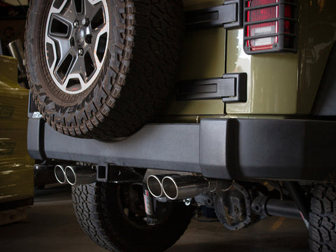 aFe Vulcan Series 2.5in 304 SS Axle-Back Exhaust Polished 07-18 Jeep Wrangler (JK) V6-3.6/3.8L - 49-38086-P