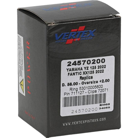 Vertex Piston 2023 Fantic Motor XE 125 125cc +2.00mm Oversized Cast Replica Piston Kit - 24570200