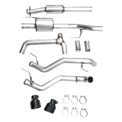 AWE Tuning 2021+ Ford F-150 Tremor (w/ Bumper Cutouts) 0FG Resonated Cat-Back - Diamond Black Tips - 3015-33402