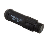 NRG 700 Series M12 X 1.25 Steel Lug Nut w/Dust Cap Cover Set 21 Pc w/Locks & Lock Socket - Black - LN-LS710BK-21