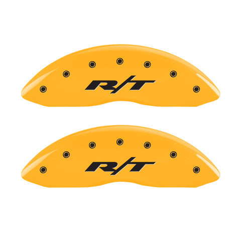 MGP 4 Caliper Covers Engraved Front & Rear RT Yellow finish black ch - 12192SRT1YL