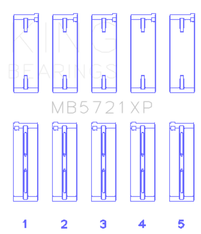 King Nissan SR20DET (GTiR) 16V - (Size STD) Performance Main Bearing Set - MB5721XP