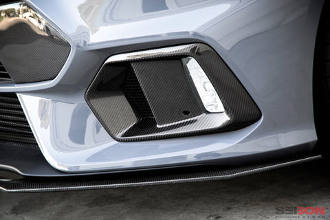 Seibon 16-18 Ford Focus RS Carbon Fiber Fog Light Surrounds - FLS16FDFO