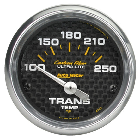 Autometer Carbon Fiber 52mm 100-250 Deg F Electronic Trans Temperature Gauge - 4757