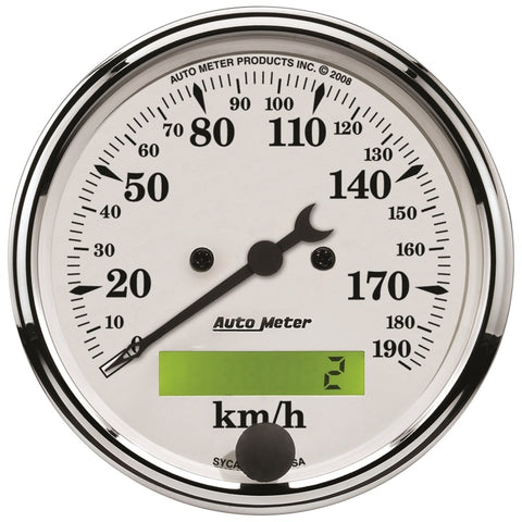Autometer 3 1/8in 0-190km/h Old Tyme Elec. Programmable Speedometer - 1688-M