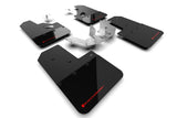 Rally Armor 21-25 Ford Bronco (Plstc Bmpr + RR - NO Rptr/Sprt) Blk Mud Flap w/Red Logo - MF85-RR-PL-RD