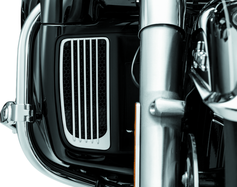 Kuryakyn Radiator Grills For Twin Cooled Models Chrome & Black (Pair) - 7681