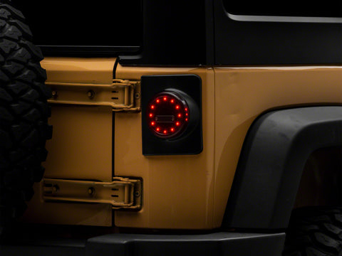 Raxiom 07-18 Jeep Wrangler JK Axial Series Halo LED Tail Lights- Blk Housing (Clear Lens) - J164240