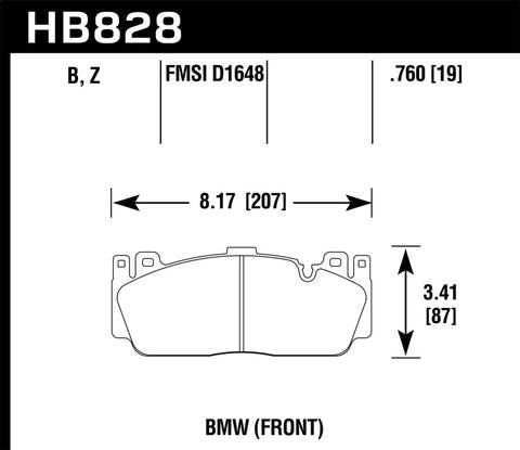 Hawk 12-17 BMW M6 / 14-17 BMW M6 Gran Coupe / 13-16 BMW M5 HPS 5.0 Front Brake Pads - HB828B.760