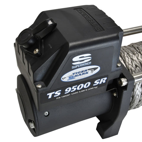 Superwinch 9500 LBS 12V DC 3/8in x 80ft Synthetic Rope Tiger Shark 9500 Winch - 1595201