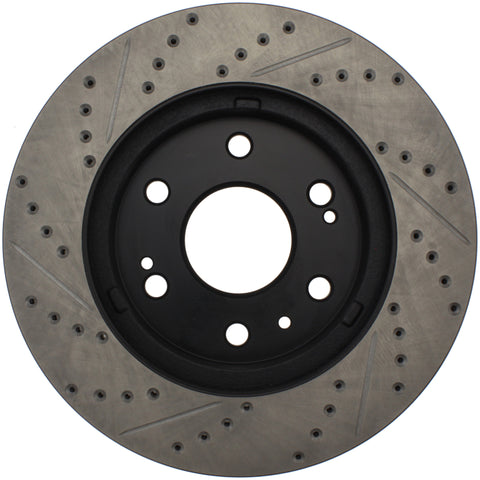 StopTech 05-10 GMC Sierra 1500 (w Rear Drum) / 07-09 GMC Yukon Front Left Slotted & Drilled Rotor - 127.66057L