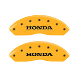 MGP 4 Caliper Covers Engraved F & R Honda Yellow Finish Black Char 2011 Honda Accord Crosstour - 20211SHONYL