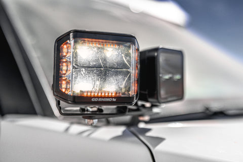 Go Rhino 22-23 Toyota Sequoia / 23-24 Toyota Tundra XE Hood Hinge Cube Light Mount - 732365T