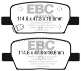 EBC 2016+ Cadillac CT6 2.0L Turbo Yellowstuff Rear Brake Pads - DP43064R