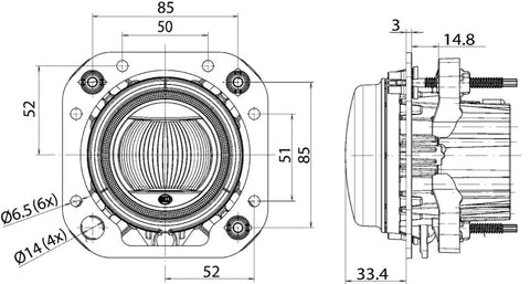 Hella 90mm L4060 LED High Beam / Driving Lamp Module - 011988121