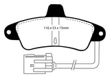 EBC 95-00 Ford Contour 2.0 Yellowstuff Rear Brake Pads - DP4965R