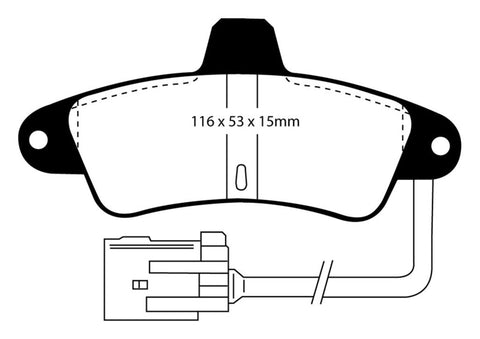 EBC 95-00 Ford Contour 2.0 Yellowstuff Rear Brake Pads - DP4965R