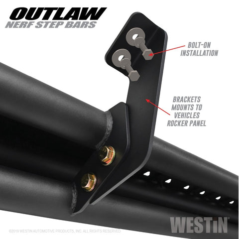 Westin 05-19 Toyota Tacoma Double Cab Outlaw Nerf Step Bars - 58-52775