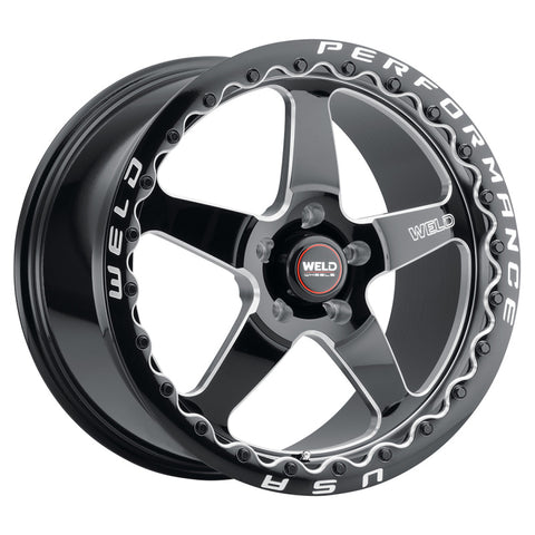 Weld S904 17X10 Ventura Drag Beadlock 5X135 ET10 BS5.9 Gloss Black MIL Dia 87.1 - S90470086P10