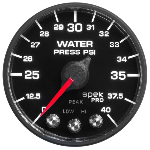 Autometer Spek-Pro - Nascar 2-1/16in Water Press 0- 40 psi Bfb - P551328-N1