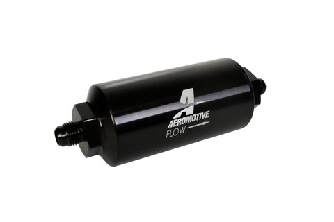 Aeromotive In-Line Filter - (AN-6 Male) 10 Micron Microglass Element Bright Dip Black Finish - 12345