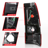 ANZO 1999-2002 Chevy Silverado 1500 LED Taillights Plank Style Black w/Clear Lens - 311324