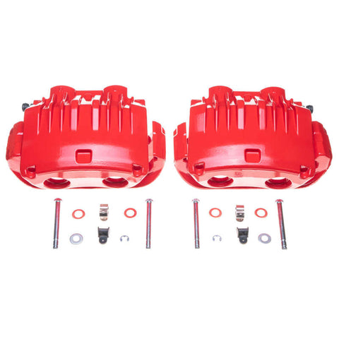 Power Stop 94-98 Ford Mustang Front Red Calipers w/Brackets - Pair - S4654C