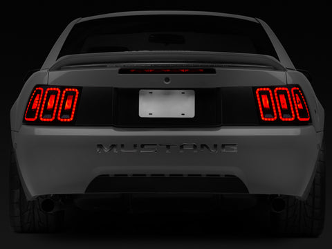 Raxiom 99-04 Ford Mustang Excluding 99-01 Cobra Icon LED Tail Lights- Black Housing (Smoked Lens) - 100807
