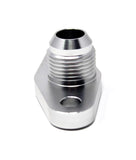 Torque Solution Billet Offset Oil Drain Flange w/ Integrated -10AN Flange: T3/T4 & PTE/Borg Turbo - TS-UNI-476