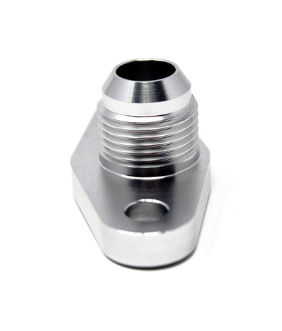 Torque Solution Billet Offset Oil Drain Flange w/ Integrated -10AN Flange: T3/T4 & PTE/Borg Turbo - TS-UNI-476