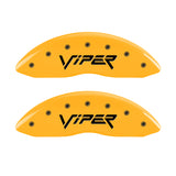 MGP 4 Caliper Covers Engraved Front Viper Rear Snake Yellow Finish Black Char 2002 Dodge Viper - 12203SSNPYL