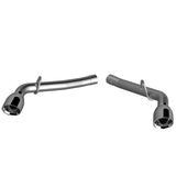 QTP 14-15 Chevrolet Camaro SS 6.2L 304SS Eliminator Muffler Delete Axle Back Exhaust w/4.5in Tips - 700114