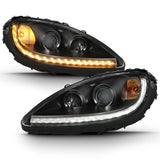 ANZO 2005-2013 Chevy Corvette Projector Plank Style Switchback H.L. Black Amber - 121553