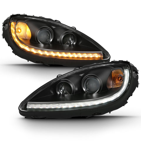 ANZO 2005-2013 Chevy Corvette Projector Plank Style Switchback H.L. Black Amber - 121553