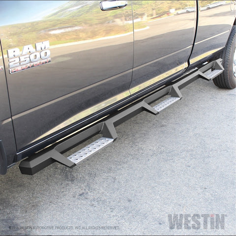 Westin/HDX 10-18 Ram 2500/3500 Crew Cab (8ft Bed) Drop Wheel to Wheel Nerf Step Bars - Txt Black - 56-5343352