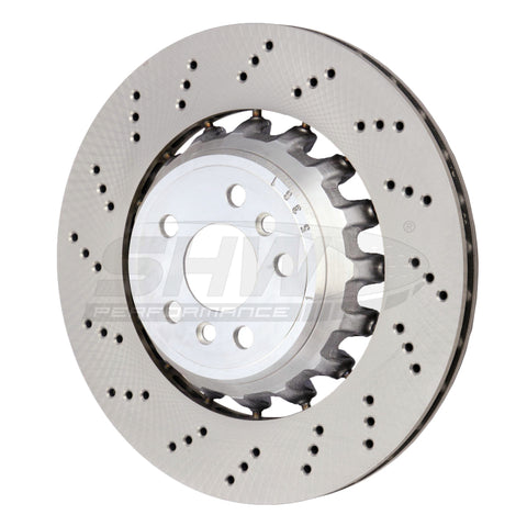 SHW 20-21 BMW X3 M 3.0L Left Rear Cross-Drilled Lightweight Brake Rotor (34118054827) - BRL43503