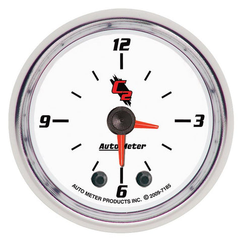 Autometer C2 2-1/6in 12 Hour Analog Clock Gauge - 7185