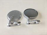 CRG Hindsight Folding 3 in. Round Bar-End Mirror Left - Silver - HSLS-201-L