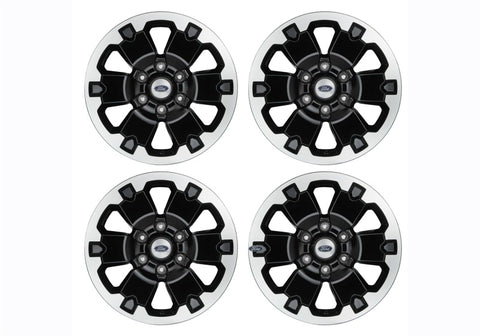 Ford Racing 19-21 Ranger 18x8in 4 Wheel Kit w/TPMS - Gloss Black w/ Machined Face - M-1007K-DC18X8BMF