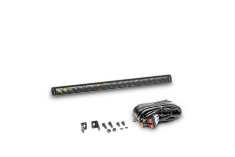Go Rhino Xplor Blackout Combo Series Sgl Row LED Light Bar w/Amber (Side/Track Mount) 20.5in. - Blk - 751052012CSS