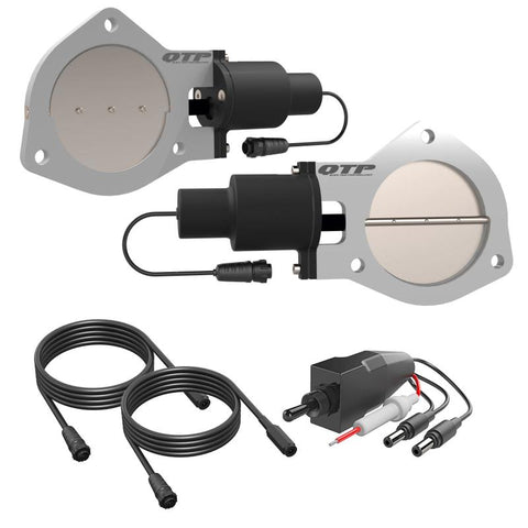 QTP 4in Bolt-On QTEC Dual Electric Cutout Valves - Pair - QTEC80