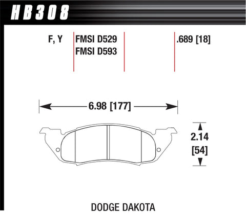 Hawk HPS Street Brake Pads - HB308F.689