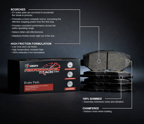 R1 08-24 Audi R8 Rear Track/Street Brake Pads - 2000-1155-20