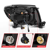 ANZO 05-11 Toyota Tacoma Full Proj Headlights w/Lght Bar Swchbk Seq. Blk. Housing w/Initiation Light - 111581