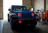 Oracle Jeep Wrangler JK 07-17 LED Waterproof Halo Kit - ColorSHIFT w/ Simple Controller - 3943-504